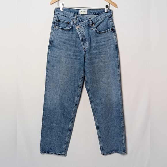 AGOLDE Criss Cross Upsized Jeans Straight Leg Eternal Blue Aritzia 28 - Picture 6 of 13